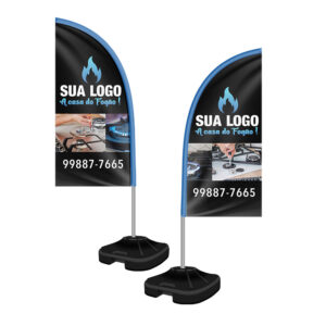 WIND BANNER KIT COMPLETO TECIDO OXFORD MODELO FACA ALTURA MONTADO: 1,90 METROS P - 4X4 - 1unid - WBFFV1CP
