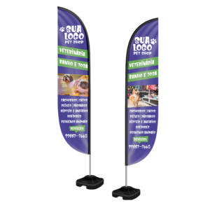 WIND BANNER KIT COMPLETO TECIDO OXFORD MODELO PENA ALTURA MONTADO: 3,50 METROS GG - 4X4 - 1unid - WBPFV2AGG
